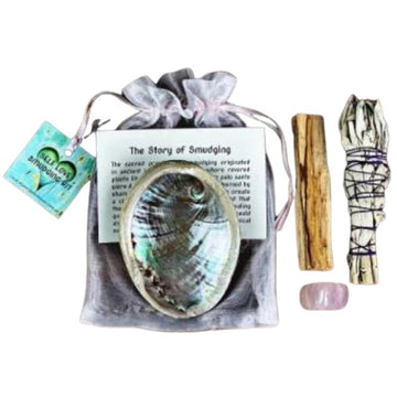 Self Love Smudge Bundle with rose quartz, sage smudge and palo santo